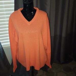 Orange v-neck sweater